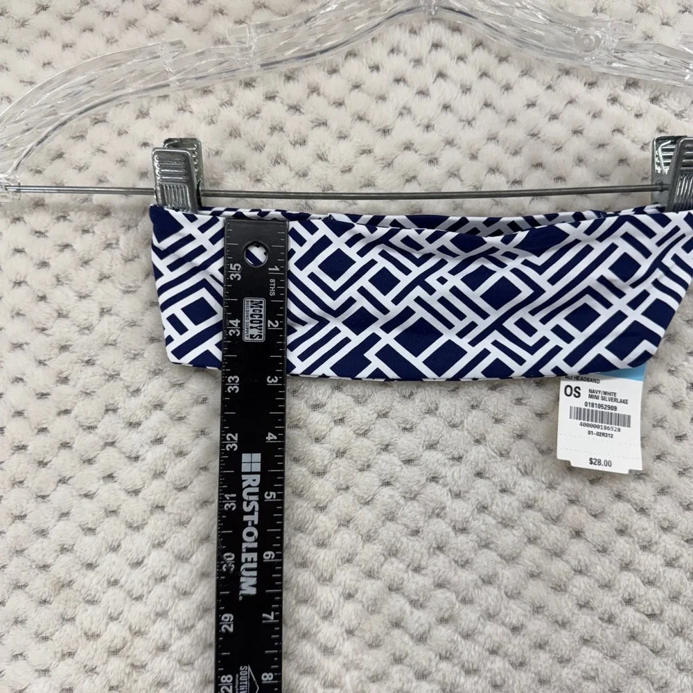 J.McLaughlin Ali Headband Women OS Navy White Mini Silverlake Geometric Twist